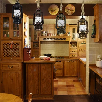 Rocznika wiszące lampy wiszące lampy E27 linolowy lina latarnia nafty retro wiszące lampy wiszące lampy przemysłowe kryty wystrój domu