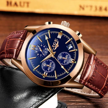 Relogio Masculino LIGE męskie zegarki najlepsze marki luksusowych moda męska biznes wodoodporny zegarek kwarcowy dla mężczyzn dorywczo skórzane zegarek