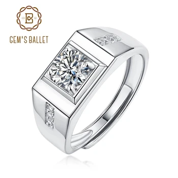 GEM ' s BALLET moda męska pierścionek z brylantem 925 srebro próby муассанит zmienny rozmiar pierścień rocznica ślubu obietnica pierścień prezent ojcu