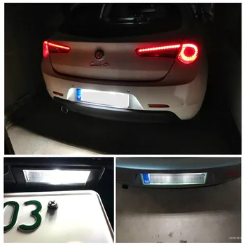 2 szt. Canbus Led numer tablicy rejestracyjnej reflektory lampy i żarówki do Alfa Romeo 147 156 159 166 Giulietta, Mito GT Spider MiTo