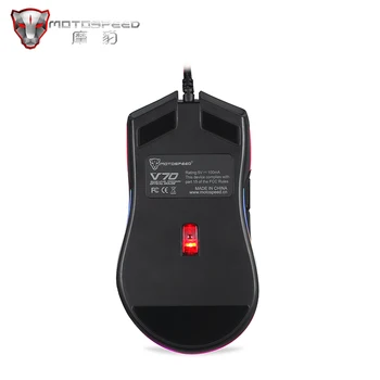Motospeed V70 mysz przewodowa USB PMW6400 6400 PMW3360 12000 DPI mysz RGB wielokolorowe podświetlenie oddechu dla komputerowego gracza