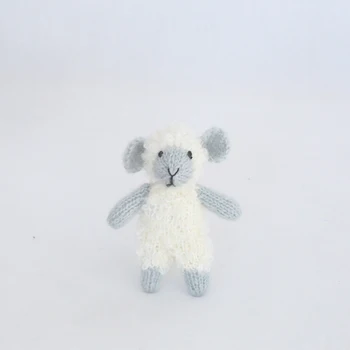 Puszyste Owce Zabawka Zdjęcie Rekwizyty Ręcznie Robione Noworodka Zwierzęcia Lalka Zdjęcia Rekwizyty