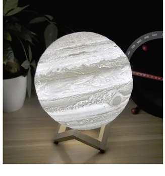 USB kolorowe drukowanie 3D Jupiter lampa Planeta światło gwiazda pilot zdalnego sterowania Contorl akumulator sypialnia wystrój domu lampki nocne prezenty dla dzieci
