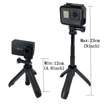 Dla GoPro Hero 7 6 5 4 DJI Osmo Action Insta360 Yi 4K+EKEN SJCAM OSMO Action Mini Selfie Stick+chowany uchwyt statyw stabilny