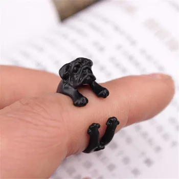 RONGQING 12pcs/pcs Jewelry Adjustable dog Ring Ładny Design Fashion Jewelry Cat Ring For Women Girl Gifts