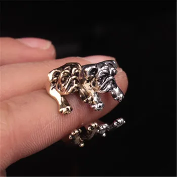 RONGQING 12pcs/pcs Jewelry Adjustable dog Ring Ładny Design Fashion Jewelry Cat Ring For Women Girl Gifts