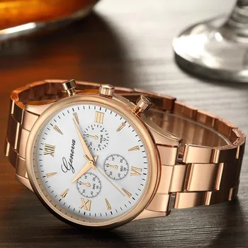 Męska moda Kryształ ze stali nierdzewnej analogowy zegarek Kwarcowy zegarek bransoletka z siatki ze stali nierdzewnej zegarek męskie automatyczne 15#