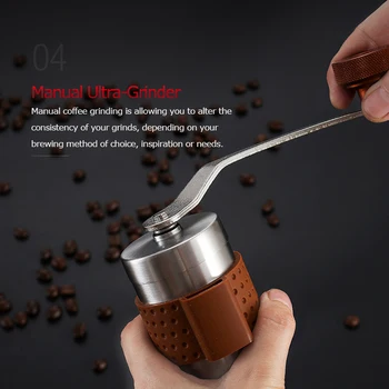 Alocs CW-K17 Travel Manual Coffee Grinder Maker stożkowy Заусенцовая młyn z regulowanym ustawieniem przenośny ręczny młynek кривошипная