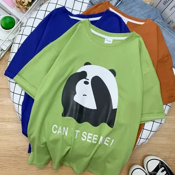 95% bawełna kobiet dorywczo modne t-shirty Panda Kawaii harajuku Plus Size bluzki letnie, zielone krótkie koszulki meble ubrania gothic TYD20