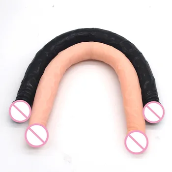 Hieha sex zabawki dla kobiet podwójne dildo podwójny penis członek lesbijką członek damska masturbacja elastyczna miękka Cipka anal z długim wibratorem gej