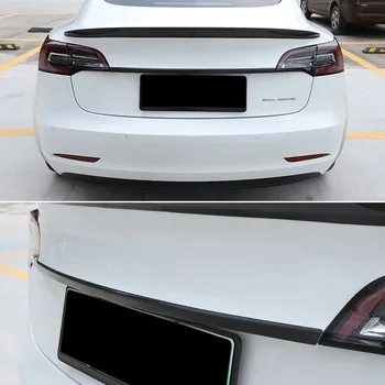 Darmowa wysyłka bagażnika samochodu spoiler skrzydło wykończenie akcesoria z włókna węglowego samochodu tylne dekoracji naklejka dla Tesla Model 3 2017-2020