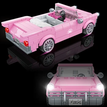 2020 NEW Technic serise Pink Cabrio Famous Supercar Speed Champion Race wyścigi samochodowe sportowe klocki cegły zestawy model