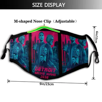 Detroit Stać się człowiekiem usta maska do twarzy Detroit Stać się człowiekiem 2038 maska do twarzy moda śmieszne z 2 filtrami dla dorosłych