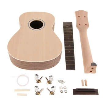 23-calowy Palisander / сапеле Hawaje gitara Ukulele Uke DIY Assembly Kit zabawka prezent dla dzieci gitara Luthier Making