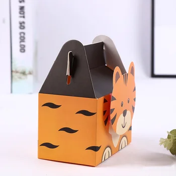 6szt kreskówka ładny pudełko twórczy zwierzę Avatar pudełko czekoladek zabawka jedzenie ciasto opakowanie pudełko Tygrys, Królik, niedźwiedź pudełko czekoladek