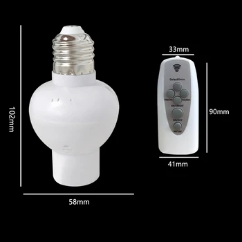 Dimmable E27 To E27 Wireless Remote Control Lamp Base Screw Bulb Cap Socket Switch E27 UV do dezynfekcji światła