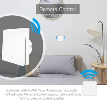 WiFi Smart Push Button Switch 2-Way RF433 Wall Panel Transmitter Kit Smart life Tuya App Control współpracuje z Alexa Google Home