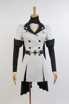 6 szt. myśliwy Esdeath cosplay kostium Akame Ga KILL czarny mundur biały strój Halloween kobiety anime niebieski długa prosta peruka