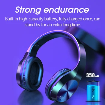 Słuchawki Bluetooth 5.0 bezprzewodowy Sport wodoodporny składane słuchawki stereo gry z mikrofonem do PC telefon Mp3