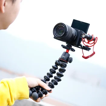 Ulanzi PT-5 Vlogging Microphone Mount Stand Extension Bar Plate for Canon G7X II Vlog Gear/SONY A6400 A6500 A6300 Camera