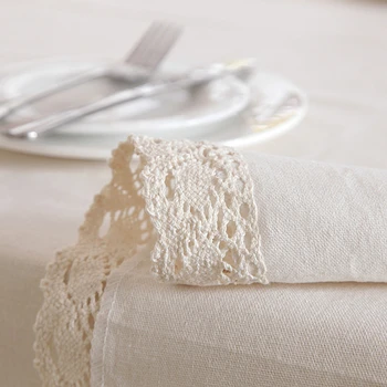 Gęstnieje bawełny bielizna twarda obrus prosty europejskim stylu koronki szwy pokrywa моющаяся obrus na wesele herbacianego stołu