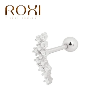 ROXI Creative Stars nieregularne 925 srebro małe kolczyki pręta dla kobiet dziewczyny prezent Pendientes biżuteria Kolczyki chrząstki