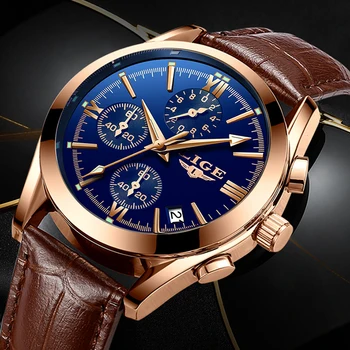 Relogio Masculino zegarki męskie LIGETop Luxury Brand moda męska biznes wodoodporny zegarek kwarcowy dla mężczyzn dorywczo skórzane zegarek