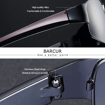 BARCUR polaryzacyjne męskie okulary sportowe odcienie dla kobiet TR90 kwadratowe okulary Przeciwsłoneczne