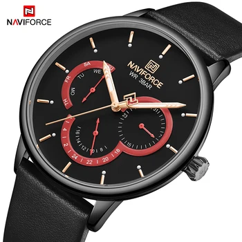 Nowy oryginalny NAVIFORCE Watch Men Top Brand Mody zegarek kwarcowy zegarek męski pasek ze Skóry męskie sportowe zegarek data Relogio Masculino