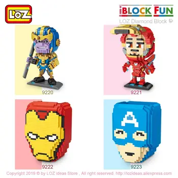 LOZ Diamond Blocks Super Hero Iron Movie Characters plastikowe klocki model zabawki edukacyjne dla dzieci uchwyt uchwyty DIY