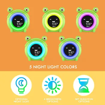 Dla dzieci budzik dla dzieci symulator snu Night Light Digital Wake Up Clocks with Temperature Nap Timer prezent dla chłopców i dziewcząt