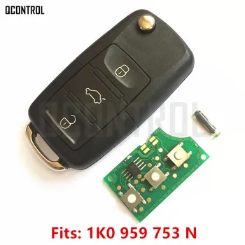 QCONTROL Car Remote Key DIY do SKODA Octavia/Superb/Yeti 434MHz 1K0959753N/5FA009263-11 HLO 1K0 959 753 N 753N
