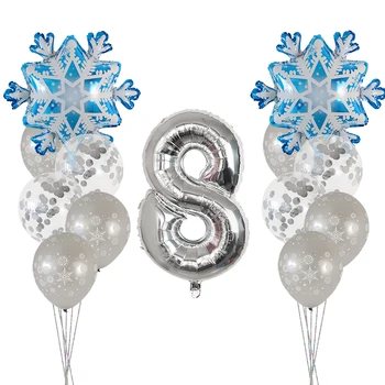 13шт mrożone impreza Śnieżynka konfetti lateksowe balony dzieci Urodziny ozdoby dusza dziecka wystrój nr balony balony