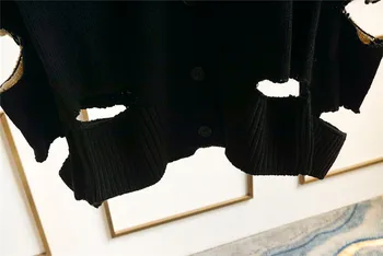 2020 Luksusowe Swetry Nowa Jesień Zima Moda Otwór Projektant Wełniane Swetry Damskie Płaszcze