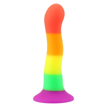 IKOKY fałszywy penis analny Silikonowy stymulator łechtaczki kolorowe dildo erotyczne z przyssawką wibrator analny sex zabawki dla kobiet