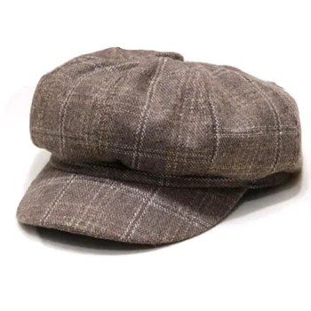 DYLAOPAN 2020Auutmn czapki zimowe dla kobiet stałe proste ośmiokątny Gazeciarz czapki mężczyźni panie casual wełniana czapka zimowa bierze artysta czapka