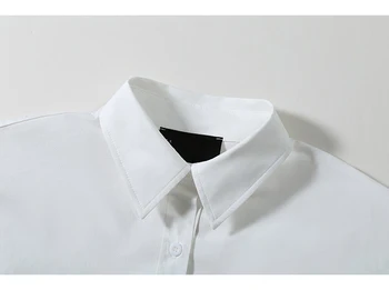 [EAM] kobiety Biały stopniowe kolor duża bluzka jest nowa marynarka z długim rękawem luźny krój koszula moda przypływ wiosna jesień 2021 1Z851