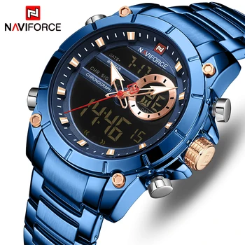 NAVIFORCE Top Brand mężczyzna zegarka mody zegarek kwarcowy mężczyźni wojskowy sport cyfrowy chronograf zegarek zegarek Relogio Masculino