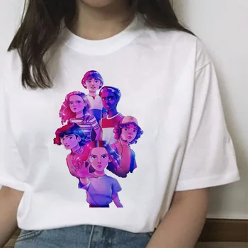 Dziwne rzeczy sezon 3 t-shirt kobiety jedenaście Harajuku nowa koszulka śmieszne 90 damskie graficzne koszulki Ullzang do góry nogami top trójniki