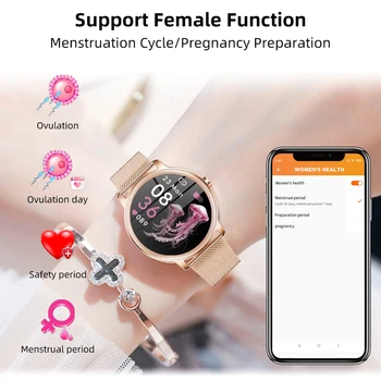 Deelife Smart Watch Women for Female Ladies Girls Luxury Smartwatch Ip68 Wodoodporny Connected Zegarki Android IOS