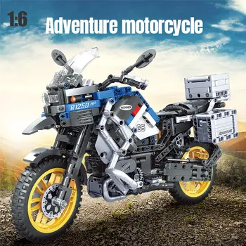 1:6 Creator City Technic Motorcycle Car MOC Model Building Blocks Racing Car Adventure Motorbike Vehicle Bricks Toys for Boys