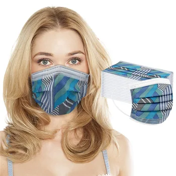 10/50/100 / 200szt jednorazowe z włókniny 3-warstwowa filtr Meltblown maska do twarzy oddychające małżowina uszna drukowanie dorosłych twarz usta maski