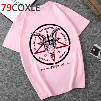 Szatan, Demon, śmierć, Diabeł straszny koszulka satanizm Ponury Żniwiarz Baphomet koszulka satanistą horror koszulka hip-hop top trójniki