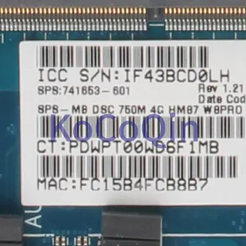 Płyta główna laptopa KoCoQin dla HP ENVY 15-J druku płyty głównej 741653-601 741653-501 6050A2547601 SR17D N14P-GT-A2 DDR3