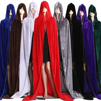 Gotycki z kapturem plama płaszcz Wicca szlafrok czarownica ларп peleryna kobiety mężczyźni kostiumy na Halloween wampiry niezwykłe partii rozmiar XL