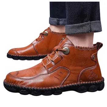 Męskie koronkowe eleganckie buty Moda męska retro wysoka brytyjska antypoślizgowe klapki ręcznie robione skórzane, buty skórzane, obuwie męskie#g30
