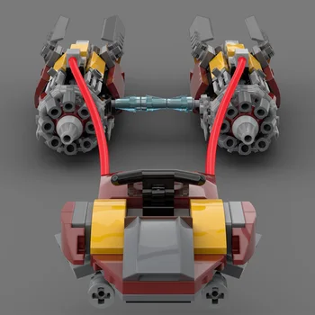 Buildmoc Wars Movie Land Airship Marshall's Podracer Speeder Bike Technic Racer Model Building Blocks Toys Kid Gift