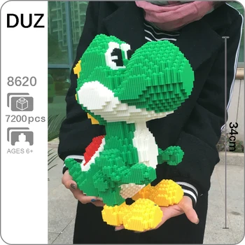 DUZ 8620 gra Super Mario Yoshi Big 3D model DIY mini klocki cegły zabawka dla dzieci 34 cm wysokości bez pudełka