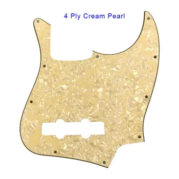 Pleroo Guitar parts pickguards Standard 10 Holes 4 String suit for fender Jazz Bass Style JB Pickguard Scratch Plate & Screws