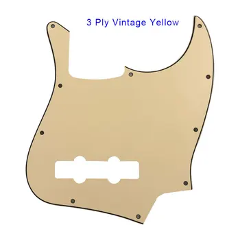 Pleroo Guitar parts pickguards Standard 10 Holes 4 String suit for fender Jazz Bass Style JB Pickguard Scratch Plate & Screws